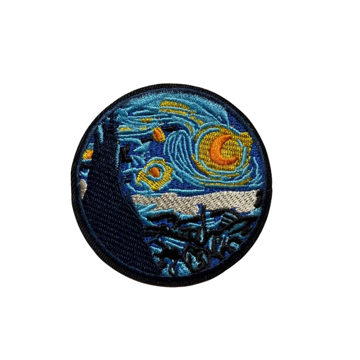 Parche Termoadhesivo – Circulo Noche Estrellada 7.5 cm diametro