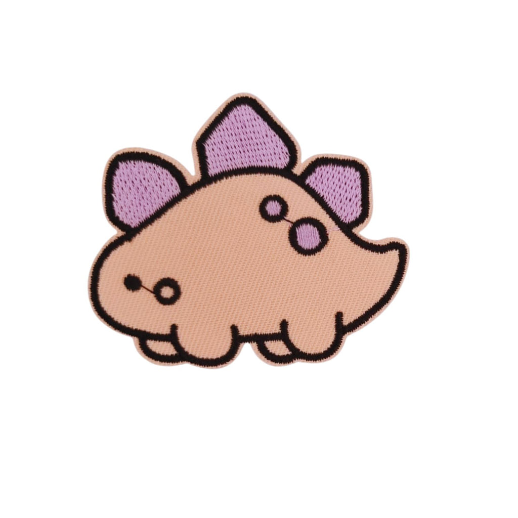 Parche Termoadhesivo – Dinosaurio Estegosaurio Bebé Rosa 6.5 x 5.5 cm